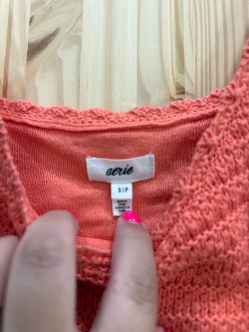 Aerie Crochet Knit Crop Cami Tank Top - Picture 2 of 3